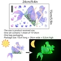 Lichtgevende zeemeermin muursticker set 15x24cm met glow in the dark effect - 15x24cm (Enkel Vel)