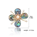 Eleganter Blumen-Anstecknadel mit Barockperle und Abalone-Muschel in Gold-Optik - Abalone-Muschel Süßwasserperle Blumenstil