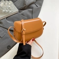 Minimalist brown leopard style saddle bag with adjustable strap and gold hardware - Brown