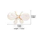 Spilla a farfalla in perle d'acqua dolce dorate con dimensioni precise per donna - Stile Farfalla Perla Barocca (XX0176)