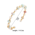 Brazalete abierto envuelto en alambre con perlas y cuentas de mármol de colores - Estilo Piedra de Shoushan y Perla de Agua Dulce (TS0435)