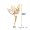 Elegant natural shell flower brooch with pearls and golden wire wrap design - Shell Flower Brooch