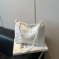 White lace underarm bag with elegant butterfly embroidery and knot strap detail - No Pendant / White
