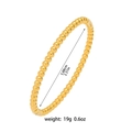 Polished gold stainless steel bead bangle for women with 5.88cm diameter minimalist design - Gold Beaded Style (TT0100)