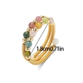 Multilayer spiral gold wire ring with colorful tourmaline beads in bohemian style - J0379 Tourmaline Multi Layer Spiral Ring