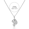 Collier double goutte d'eau argenté avec pavé de zircons blancs et chaîne réglable - Collier Pendentif Triple Goutte d'Eau (X3791)