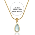 Vintage titanium steel snake chain necklace featuring a blue teardrop stone pendant - Gold / Light Blue Water Drop