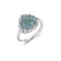 Anello Buddha ridente in giada con alone di zirconi su fascia aperta regolabile - Anello Buddha Ridente