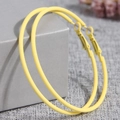 Matte bright yellow large hoop earrings for women with lever-back closure design - Yellow