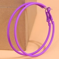 Minimalist matte purple oversized hoop earrings with frosted finish and hook closure - Purple