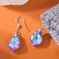 Orecchini in argento S925 con pendenti in cristallo viola sfumato sfaccettato - Viola