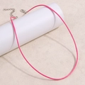 Cordón de collar trenzado rosa vibrante con cierre de langosta plateado y cadena ajustable - Rosa Brillante (A08)