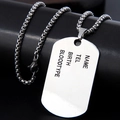 Collana con piastrina militare personalizzata in acciaio inossidabile argentato - Targhetta Militare Incisa in Acciaio Inossidabile Argento