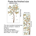 Watercolor orange tree wall sticker with green leaves and fruit showing product size layout - Orange Tree 30*90cm (80g)