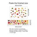 Detailed size chart showing 60x40cm finished dimensions for autumn window decals - Autumn Leaves Mushroom Style (DJ6015-ZY)