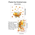 Detailed size specifications for pumpkin and maple leaf static window decals - Autumn Pumpkin Maple Style (DJ6012-ZY)