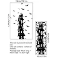 Halloween bat castle wall decals set with size guide 74x120cm for living room decor - Haunted Castle and Bats Style (MS4119-ZC) / 30x90cm