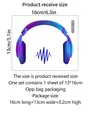 Tabella taglie adesivo murale cuffie luminose con dimensioni 13x16cm per decoro interruttori - 16*13cm / Gradiente Blu-Viola (Luminoso)