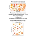 Detailed size specifications for autumn pumpkin and maple leaf self-adhesive wall stickers - Autumn Pumpkin Maple Leaf Set (CT8002-NH)
