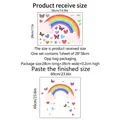Guía de dimensiones de pegatinas de pared de arcoíris con medidas de tamaño detalladas - Juego De Mariposas Estrellas Corazón Arcoíris Luminoso / 28*38cm