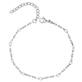 Elegante collar de eslabones retorcidos plateados con cierre de langosta y cadena ajustable - Pulsera / Plateado