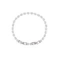 Sparkling marquise and rectangle cut zircon bracelet in silver stainless steel finish - Clear Marquise & Rectangle Zircon Silver Bracelet (B2249)