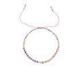 Detail of beaded bracelet showing purple gradient stones and golden accent beads - Purple Pink Gradient (B2311-GO-A)