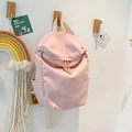 Roze waterdichte nylon rugzak met wit handvat en B.a.g-logo voor op reis - Roze