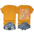 Vista frontal y trasera de camiseta de gimnasia amarillo mostaza con texto estampado - S / Amarillo Mostaza