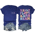 Detailed front and back view of the navy crew neck t-shirt and frayed denim shorts set - Vintage Blue
