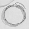 Elegante 5-lagige silberne Schlangenkette Halskette mit verstellbarem Karabinerverschluss - Silber