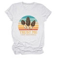 Detail of white cotton T-shirt featuring retro sunset print and mushroom graphic with text - S / White