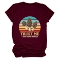 Detail of burgundy T-shirt showing retro morel mushroom graphic and funny text slogan - S / Burgundy