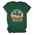 Detail of morel mushroom vintage graphic and pun text on dark green heather cotton t-shirt - S / Vintage Green