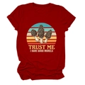 Deep red cotton t-shirt with Trust Me I Have Good Morels vintage mushroom print - S / Red