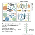 Set of 4 colorful cartoon forest tree wall stickers for kids room decor 20x30cm - Cartoon Forest Trees (BM4035) / 30*20cm (4 Sheets)