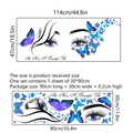 Eyes and butterflies wall decal for bedroom with 114x47cm display and 30x90cm layout - 30x90cm