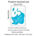 Luminous cat and fish wall sticker size chart showing 10x14cm dimensions in detail - Peeking Cat Blue Glow Style (YJ8304)