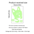 Luminous husky dog wall sticker size 10x14cm with OPP bag packaging details - Peeking Dog Green Glow Style (YJ8308)