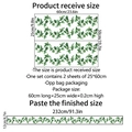 Groene planten muursticker rand 232cm lengte voor woonkamer wanddecoratie - Groene Rank Stijl / 20x60cm (Set van 2)