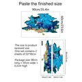 3D ocean dolphin wall sticker size guide with finished 90x60cm and layout dimensions - 30*90cm*2pcs