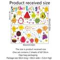Dettaglio di due adesivi murali in PVC 60x30cm con simpatici motivi di frutta cartoon - Motivo Frutta Cartoni Animati E Slogan