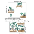 Detail showing cartoon cat, elephant, and tropical plants wall sticker dimensions - Cat And Elephant Illustration Style / 30*45CM*4PCS