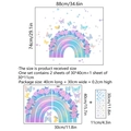 Rainbow butterfly rose wall stickers set for bedroom decoration measuring 88x74cm - Rainbow Rose Butterfly Set (30x40cm*2+30x11cm*1)