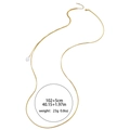 French style gold snake chain necklace with pearl pendant, 102cm length and 5cm extender - Gold Snake Chain Pearl Necklace (T0313)