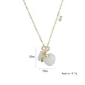 Collana dorata con ciondolo a sacchetto portafortuna e fiocco, dimensioni 20mm x 18mm - Sacco di soldi bianco (catena d'oro)