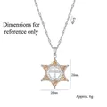 Davidstern-Kreuz-Halskette mit champagnerfarbenen Steinen und weißen Zirkonia-Akzenten - Hexagramm-Kreuz-Anhänger (X3879) / Anhänger 28x28mm Kettenlänge 45cm