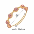 Bracelet doré enveloppé de fil avec cristaux de fraise roses et diamètre de 6cm - Bracelet Cristal Fraise (TS0623)
