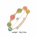 Detail van handgemaakte gouden armband met gekleurde kralen en afmeting specificaties - Yanyuan Agaat (TS0242)