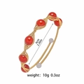 Detailed size specifications for handmade gold wire bracelet with red pearls and 6cm diameter - Agate Bangle (TS0621)